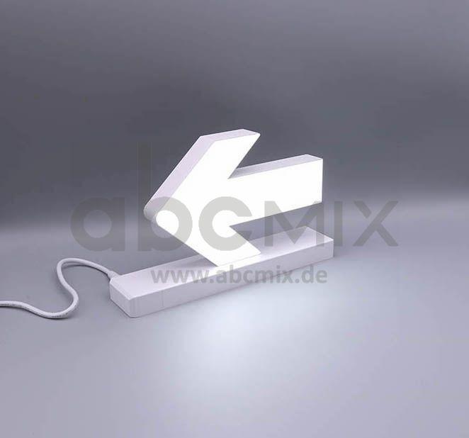 LED Buchstabe Click Pfeil nach links für 125mm Arial 6500K weiß